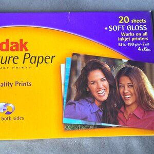 KODAK 20 Sheets 4x6 Soft Gloss Picture Paper New In Package